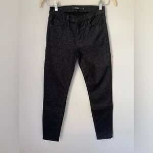 Hudson Jeans Women’s 26 Sparkly Nico Pants Super Skinny Ankle Black $225 NWT